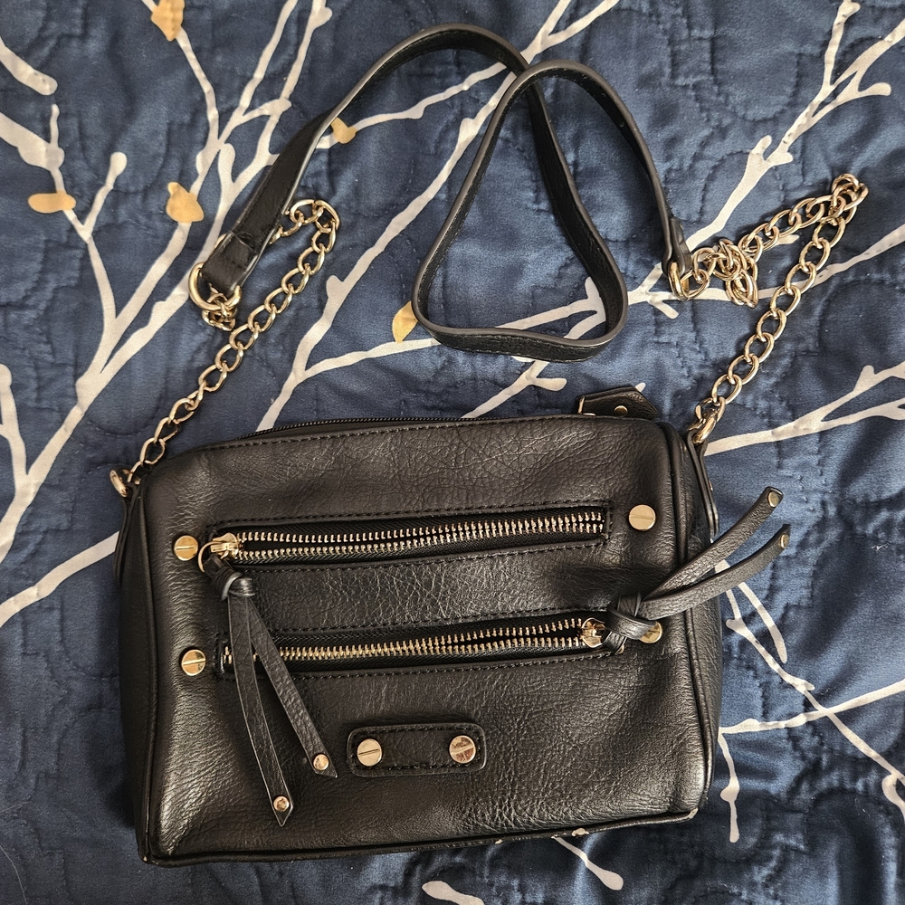 Black Leather Crossbody Bag